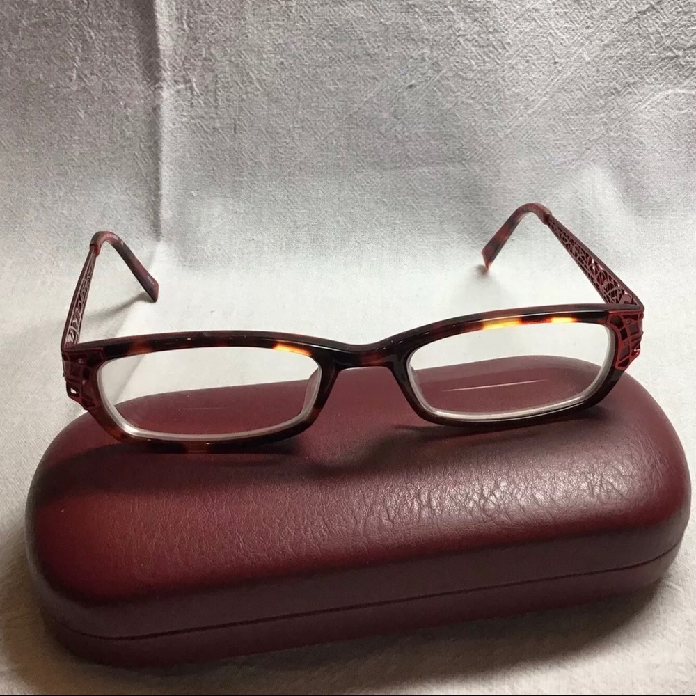 Helium Paris Italy eyeglasses red tortoise frames
